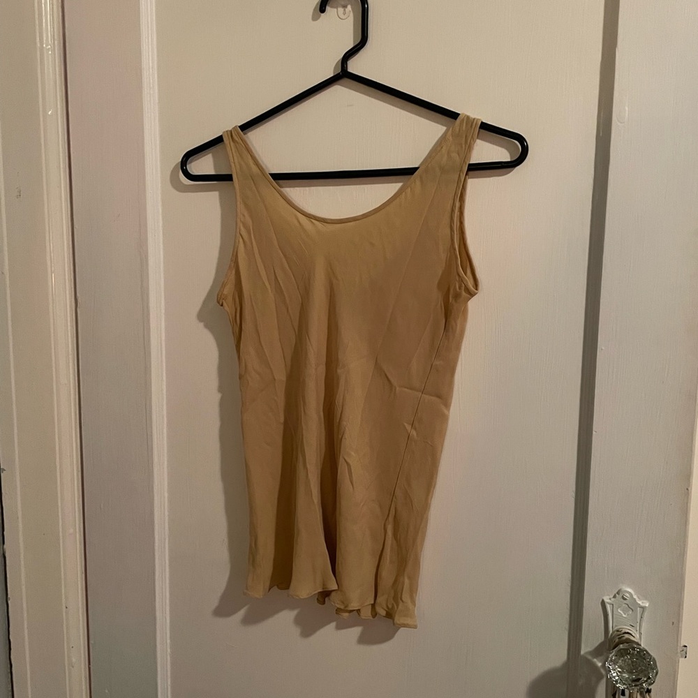 Beige/tan silky tank/shell/liner